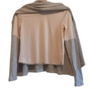 NWT Pleione Nordstrom Gray Layered Cape Tunic Top Long‎ Sleeve Blouse Sz S/M